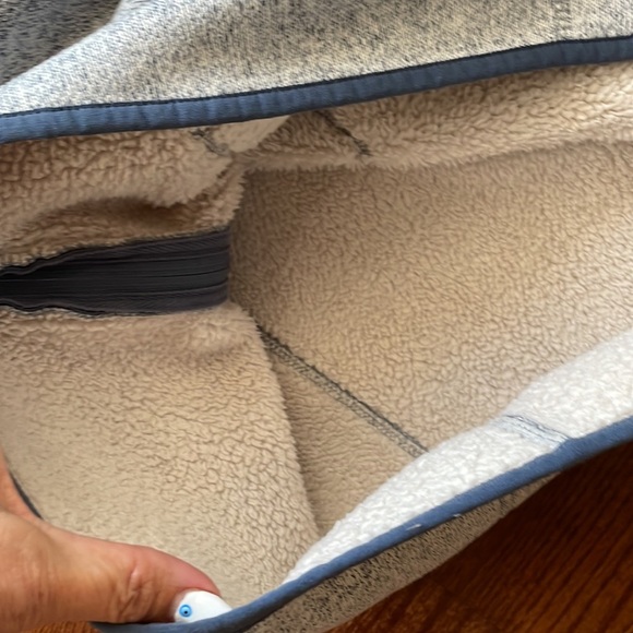 Thread supply women’s relaxed fit 1/4 zip Heather blue hoodie sherpa lining SM - Picture 13 of 15